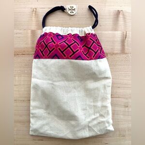 Tory Burch Pink/Cream Mini Dust Bag, NWOT
